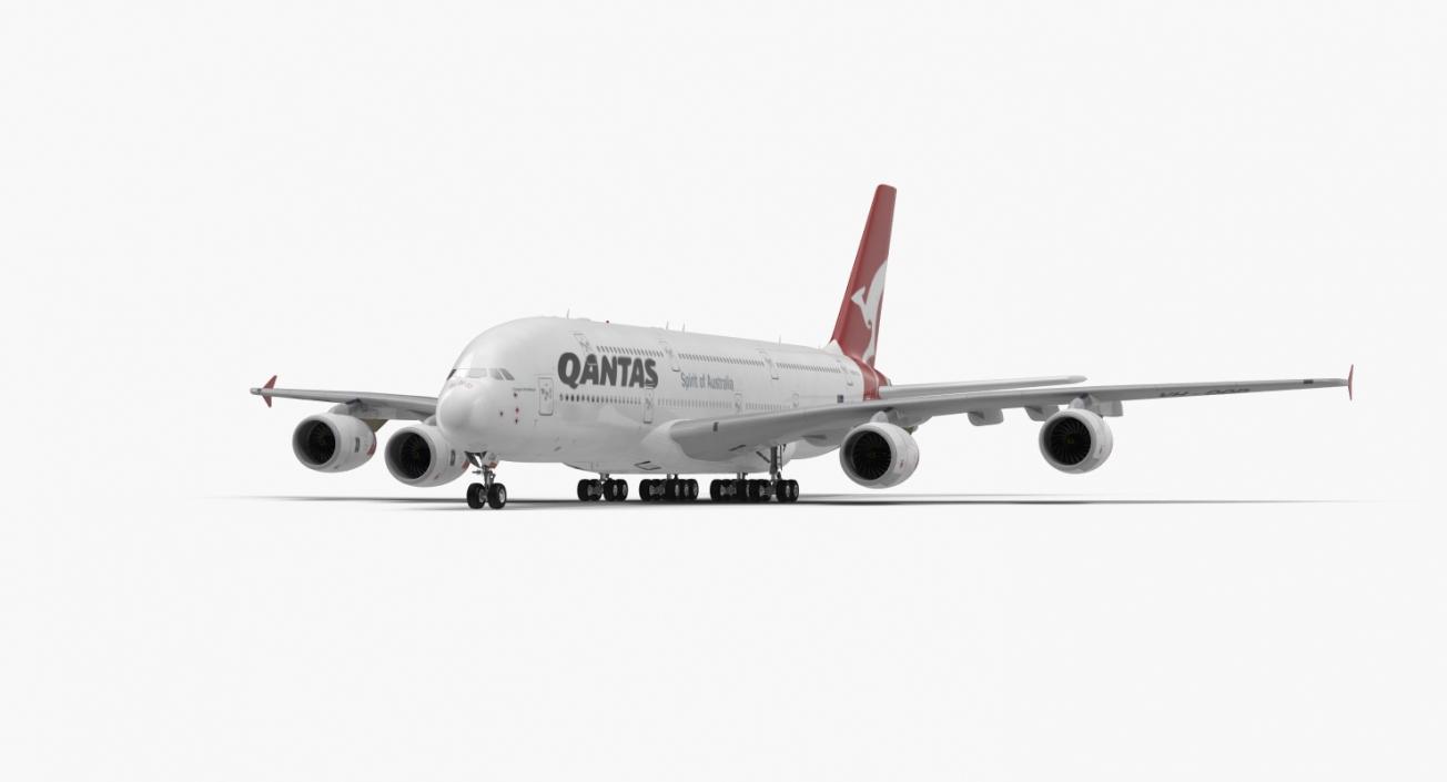 3D Airbus A380-1000 Qantas model